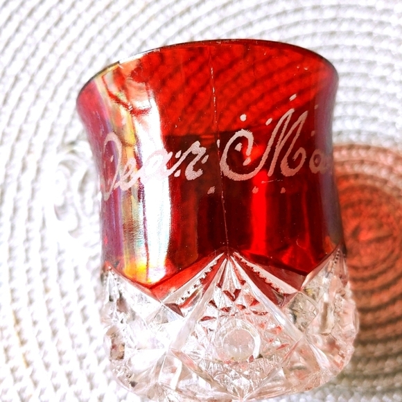 Vintage Dear Momma Ruby Souvenir Glass 1909 - Picture 1 of 6